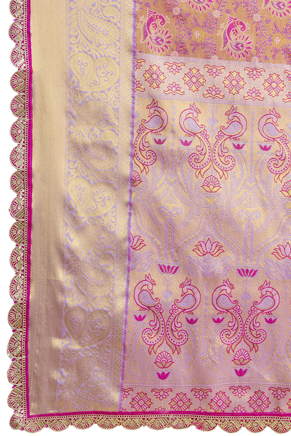 Pink All Over Zari Saree With Rich Pallu
