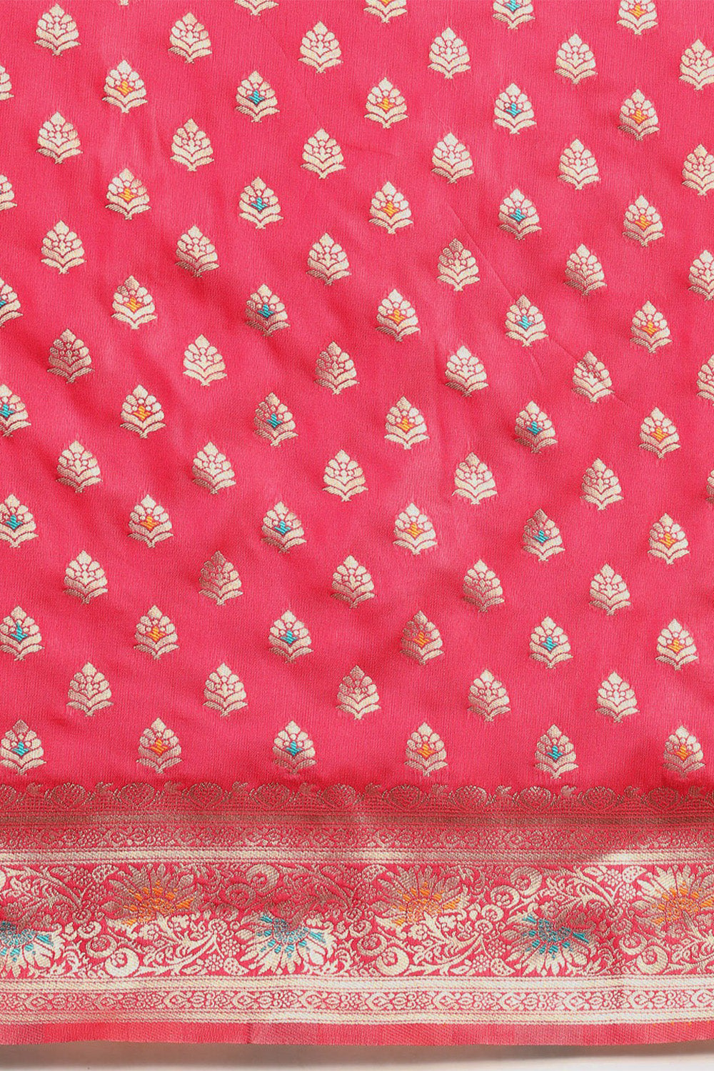 Red Banarasi saree with butta design