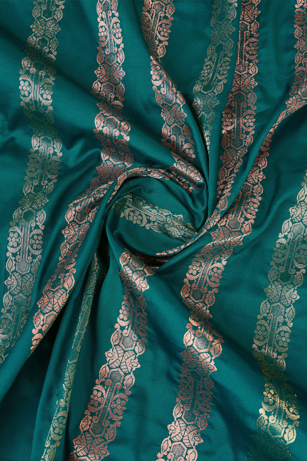 Sea Green Banarasi Saree with Stripes Design