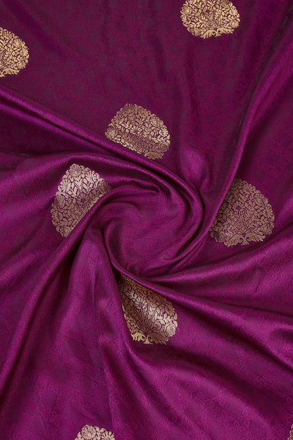 Wine Banarasi Saree with border detail